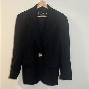 Escada Women’s Black Blazer Jacket with Gold Buttons